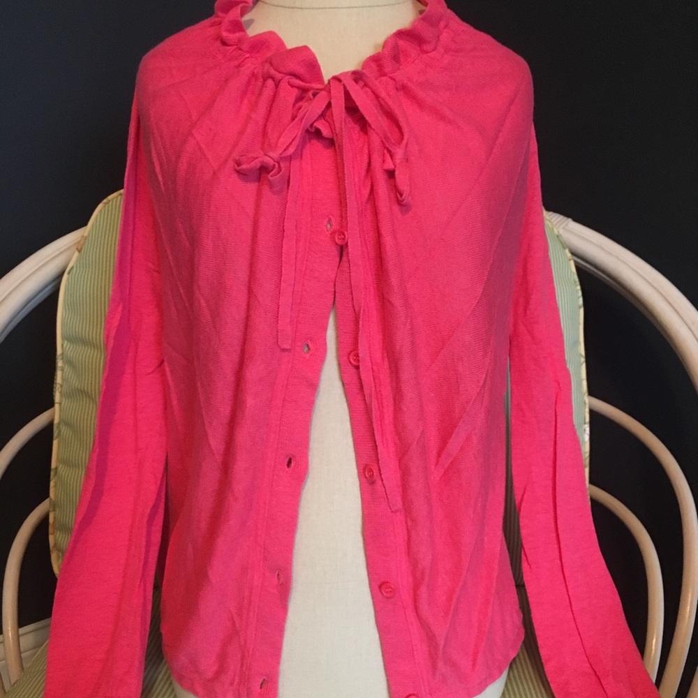 BCBG Max Azria 80% Linen and 20% Cotton Cardigan Sweater